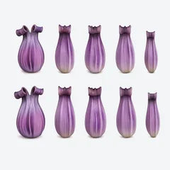 A set of lilac petal-shaped Flower press-on nails.